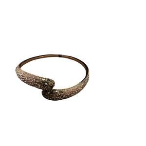 Swarovski Crystal Pavé Bangle Bracelet Rose Gold Tone NWT